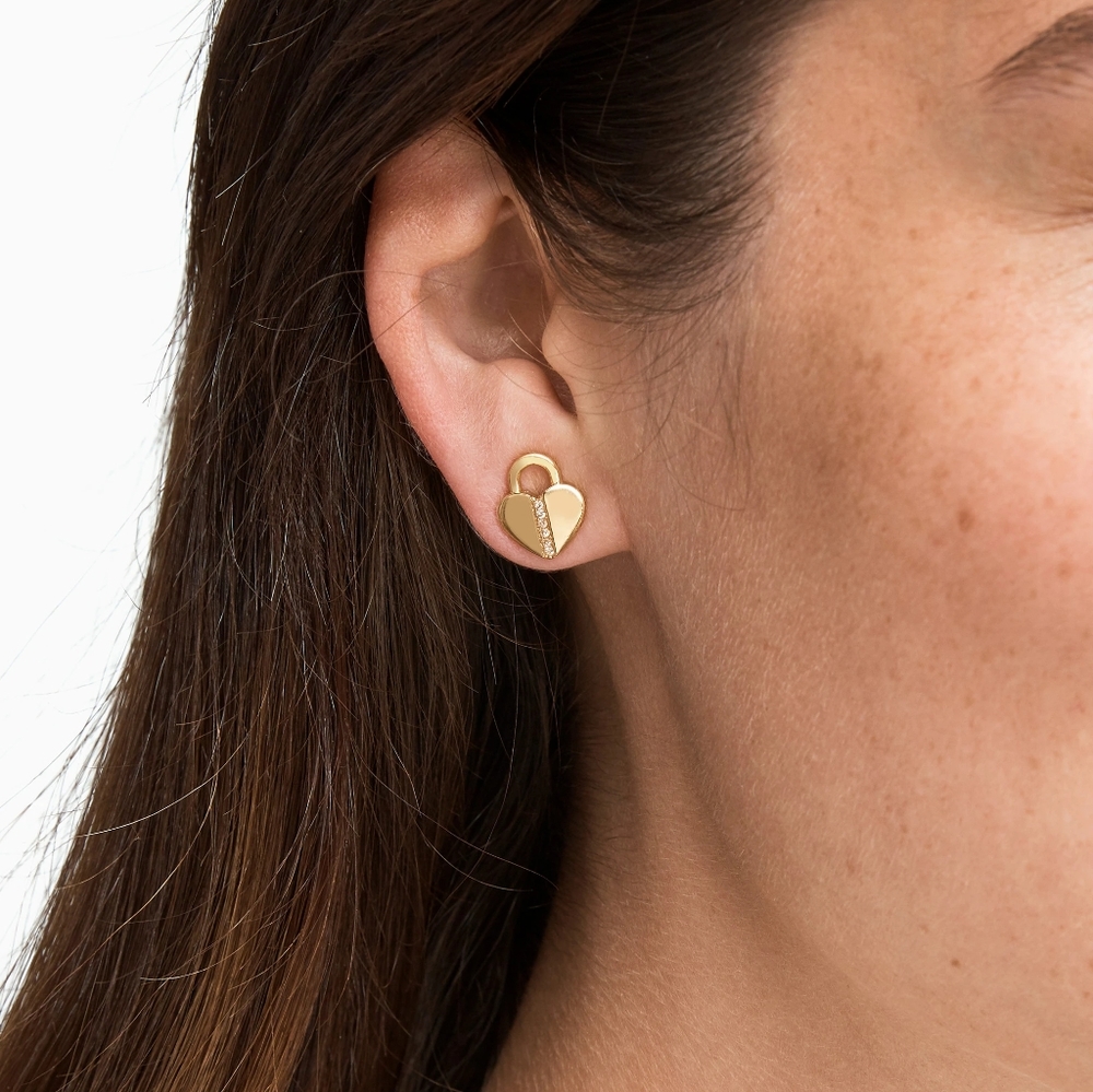 🆕 Kate Spade Lock & Spade Pave Lock Earrings - Picture 5 of 7